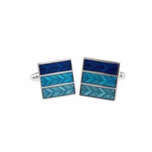 3 Tone Blue Cufflinks