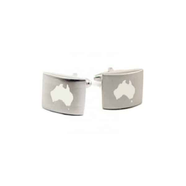 Australia Map Silver Cufflinks