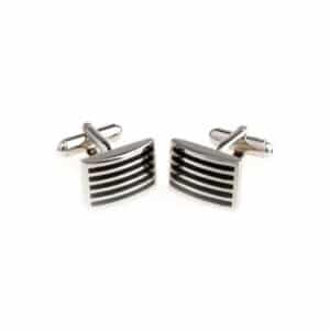 Black Thin Stripe Cufflinks