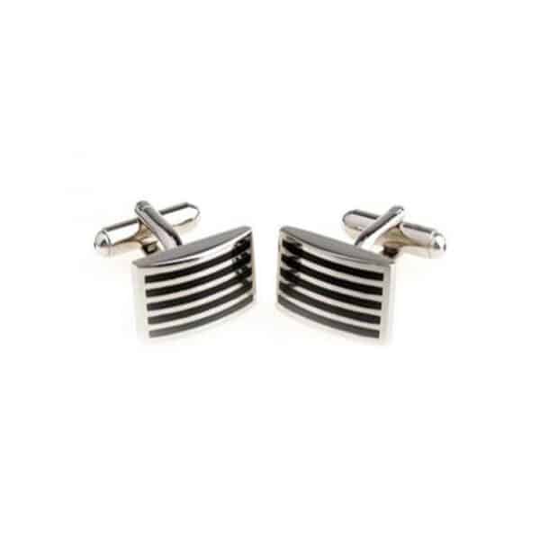 Black Thin Stripe Cufflinks