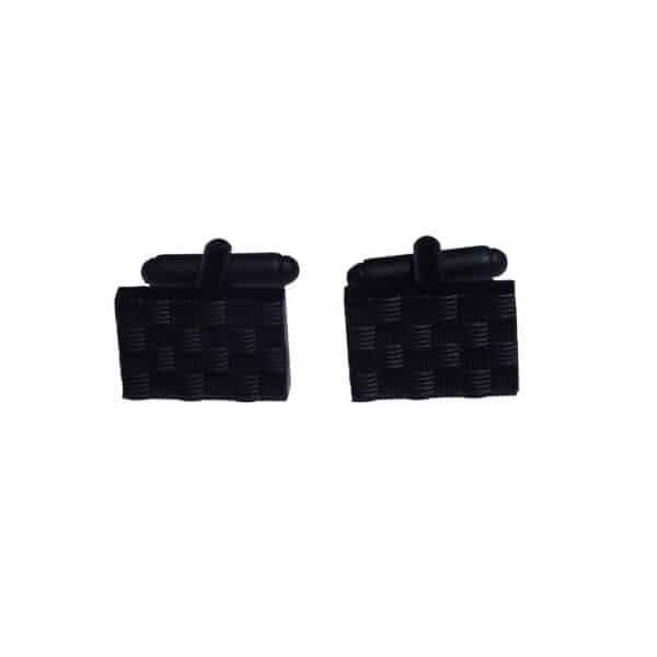 Black Weave Rectangle Cufflinks