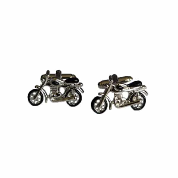 Black & Silver Motorbike Cufflinks