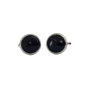 Blue Black Round Cufflinks