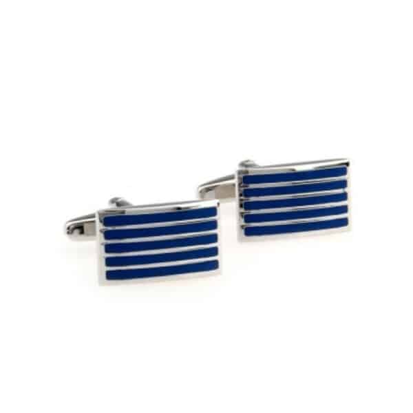 Blue Thin Stripe Cufflinks