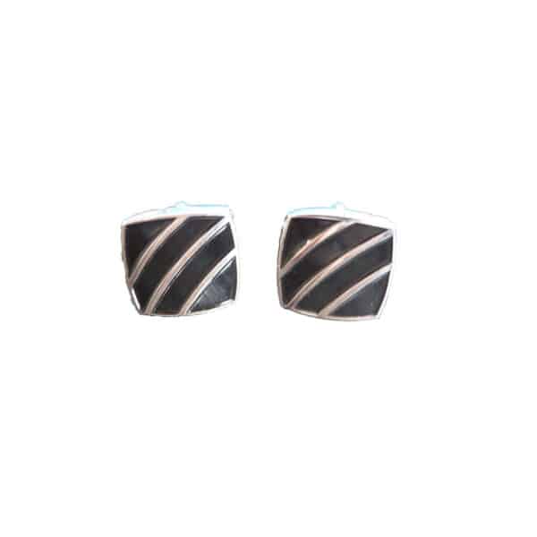 Black Diagonal Cufflinks