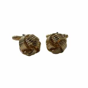 Gold Ribbed Knot Cufflinks