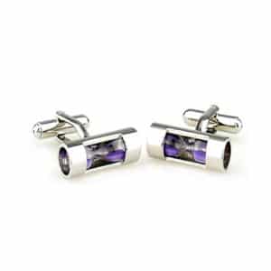 Hour Glass Purple Cufflinks