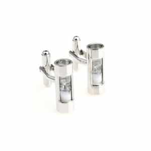 Hour Glass Cufflinks with white sand