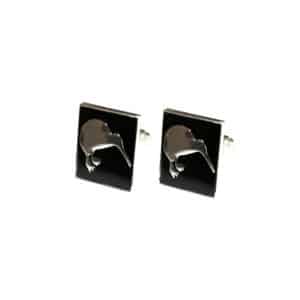 Black & Silver Kiwi Cufflinks