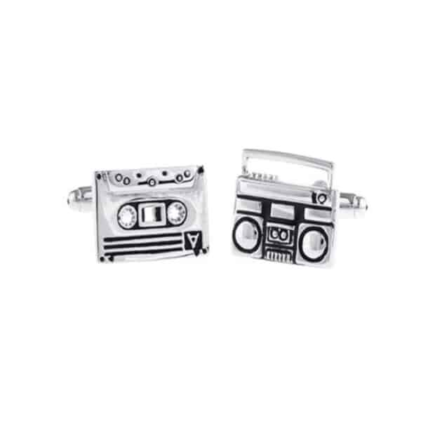 Retro Cassette Player & Tape Cufflinks