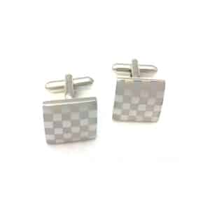 Two Tone Mini Check Cufflinks